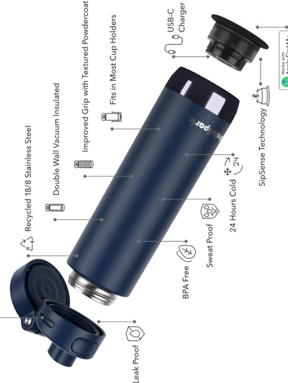 Hidrate Spark PRO 2 Smart Hydration Bottle 21oz NIB NWT - Picture 3 of 9